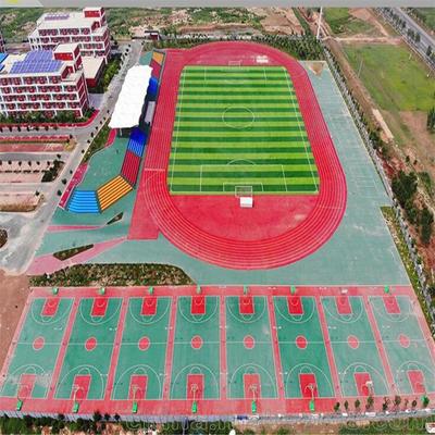 運城 大學操場假草皮鋪裝 足球場人工草坪 操場跑道假草坪