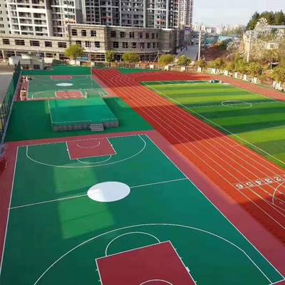 江門市籃球場翻新多少錢硅pu籃球場地價格承接球場施工小區單位運動場地鋪裝中小學羽毛球排球場德慶縣